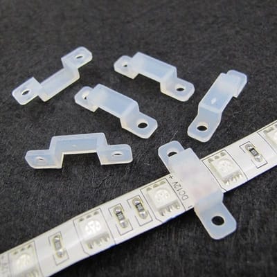 Allecto - LED Strips Clip - Bevestigingsclip - Siliconen Houder - 10mm - Waterdicht - Voor LED Strips - 100 Stuks