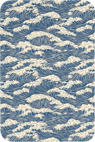 Badmat 60x90 cm - Antislip - Golven - Klassiek - Blauw - Badmatten voor badkamer - Badkamermat - Douchemat - Badkamer mat