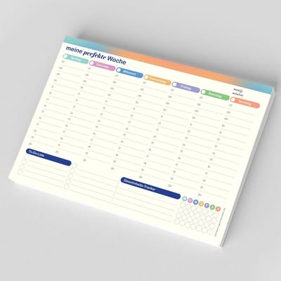 Dailygoody - Weekplanner A4 - Bureauonderlegger - 50 vellen - Ongedateerd - Takenlijst - Gewoonten bijhouden - Geschikt voor gezin en kantoor