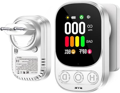 Gas en CO Melder - Lekdetector - Veilig wonen - Ingebouwde batterij - 85 x 51 x 33 mm - Wit