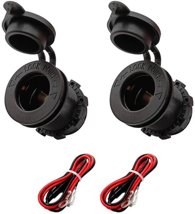 ProRide 12V Sigarettenaansteker Stopcontact Inbouw - 12/24V - 10A - Kabel en Zekering - Auto Boot en Camper - 2 stuks