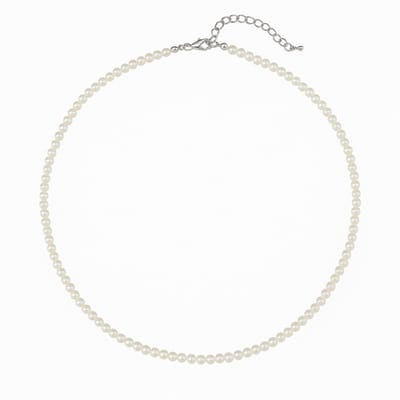 Unisex Imitatie parelketting – Stainless Steel zilverkleurig | Diverse Lengtes & Maten - The Jewellery Salon - 5mm - 40+5 -