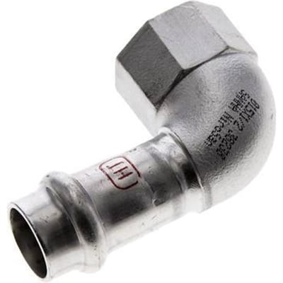 90 graden L-Perskoppeling - 15mm & Rp 1/2'' Persmof - RVS