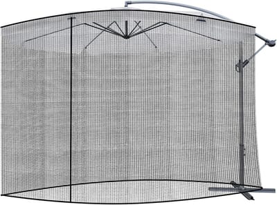 SnelShoppen - Muggennet voor parasol met rits 3m - Bescherming tegen insecten - Ideaal voor tuin, balkon en buitenfeestjes - Zwart muggennet voor para
