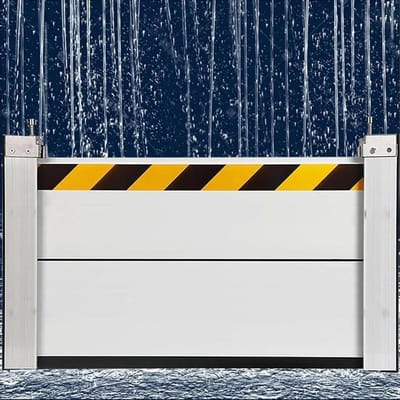 Waterkering - Overstromingsbarrière - Water buiten houden - Duurzame aluminiumlegering - 9 cm lengte podium - Zwart/Geel