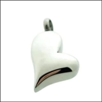 Aramat Jewels | Gedenkhangers | Stalen Hart Ashanger – Zilverkleurig Assieraad RVS Gedenksieraad | Hart-3x1.8cm | |20mm | Staal | Volwassenen | Verkleurd niet