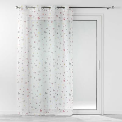 Glasgordijn 140 cm x 280 cm Stars & Hearts