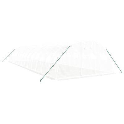 vidaXL - Tuinkas - met - stalen - frame - 56 - m² - 14x4x2 - m - wit