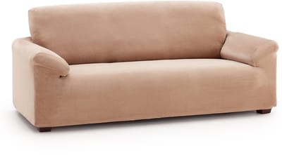 Belmarti Bellagio velvet stretch 2-zits bankhoes 130-180 cm - Beige