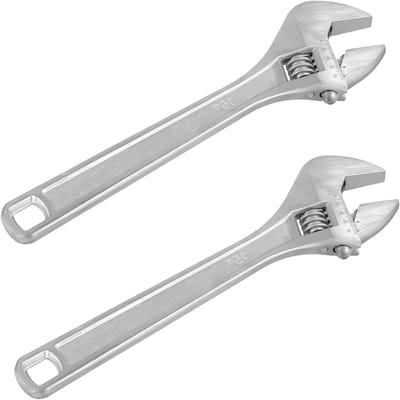 2 stuks 15 inch grote verstelbare sleutel, 375 mm metalen moersleutel voor sanitair en automotive werk, maximale opening 47 mm, ideaal voor klussen en reparaties