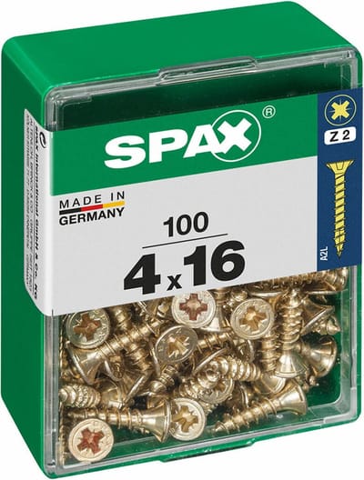 Spax Universele Schroef Yellox Verzonken Kop Pozi - 4x16mm - 100 Stuks