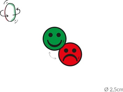 Magnetische smileys 2,5cm (dubbelzijdig)