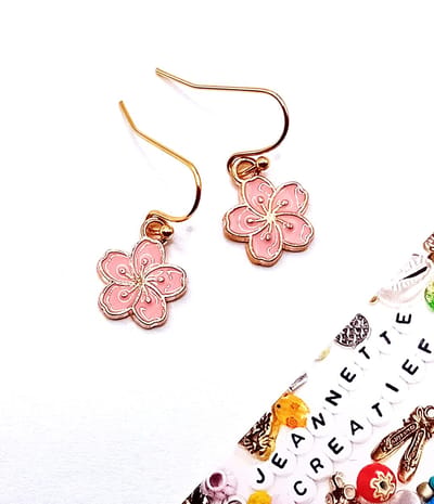 Jeannette-Creatief® - Bloemen - Bloem Oorhangers Roze - Oorbellen - RVS - Valentijn - Moederdag