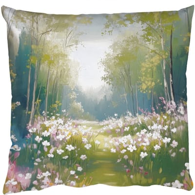 Sierkussens - Kussentjes Woonkamer - 50x50 cm - Bos - Schilderstijl - Kleurrijk