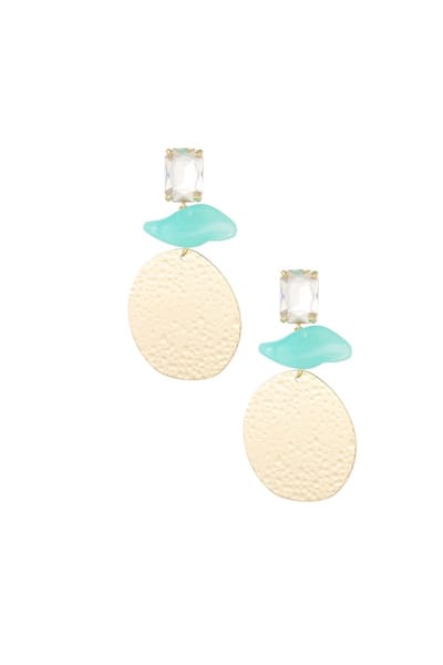 Yehwang Oorbellen Statement Strandvibe goud blauw