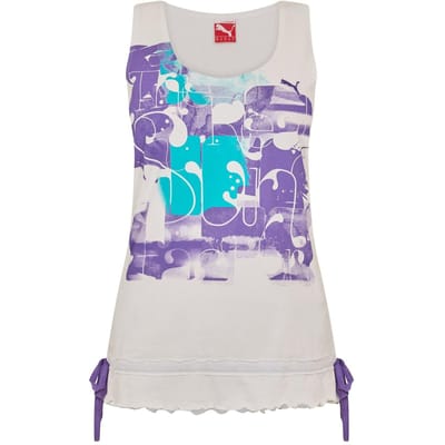 Puma Dames Graphic Print Fitted Vest Top (Wit)