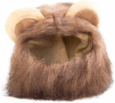 Grappige Leeuwenkap voor Huisdieren - Verstelbare Fuzzy Perücke met Elastische Band voor Katten en Kleine tot Middelgrote Honden - Ideaal voor Kostuums, Feestjes en Foto's