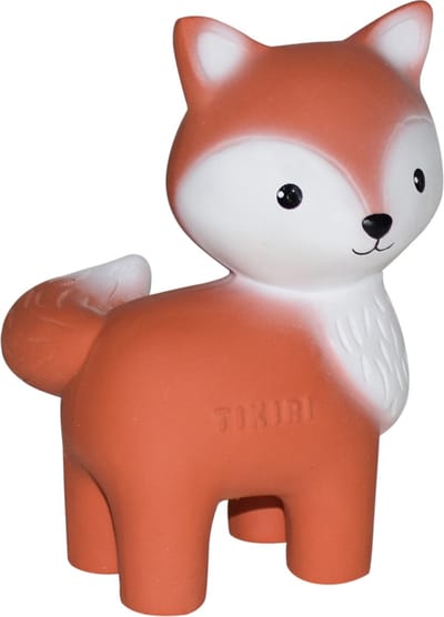 TIKIRI Mijn Eerste Bosdiertje - Vos - Natuurlijk Rubber - Met Belletje - 0 Jaar