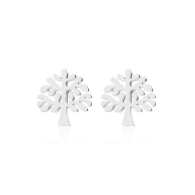 Aramat Jewels | Oorbellen | RVS Levensboom Oorbellen - Tree of Life Studs | Multi kleur-9mm | |9mm | Staal | Kinderen, Volwassenen | Verkleurd niet