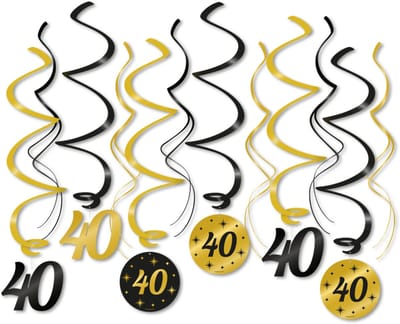 BTH - Slingers - 40 Jaar - Goud-Zwart - Slingers Verjaardag - Verjaardag - Decoratie - Versiering - Slinger - Feest