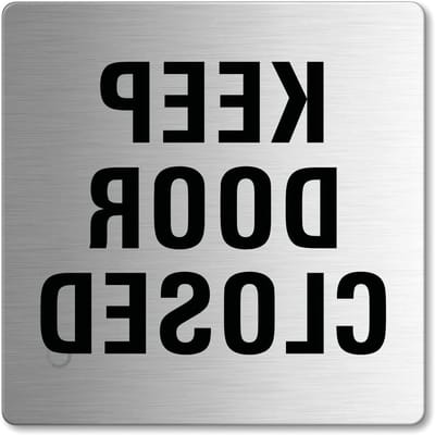 Deurbordje Houd Deur Gesloten - Waarschuwingsbordje Toegangscontrole - Duidelijk Communiceren - Zelfklevend Roestvrij Staal - 85 x 85 mm - Zilver