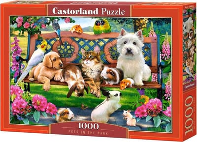 Castorland Pets in the Park – Puzzel – 1.000 stukjes – Satijnen afwerking – Perfecte pasvorm – Europese kwaliteit