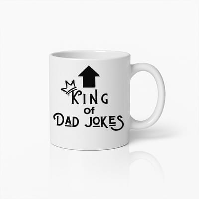 King of Dad Jokes Mok – Grappig Cadeau Koffiebeker voor Vaders – Perfect voor Liefhebbers van Vadergrappen en Familielach