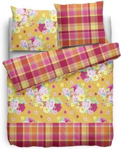 Covers & Co Nancy Dekbedovertrek - Eenpersoons - 140x200/220 cm - Oranje