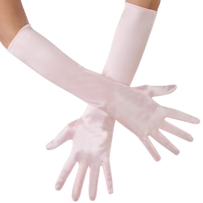 dressforfun - Lange satijnen handschoenen roze - verkleedkleding kostuum halloween verkleden feestkleding carnavalskleding carnaval feestkledij partykleding - 303655