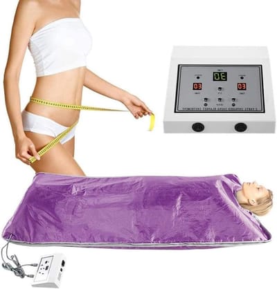 Sauna Deken - Infrarood Therapie - Ontspanning Thuis - Twee Temperatuur Zones - 600W Vermogen - Paars