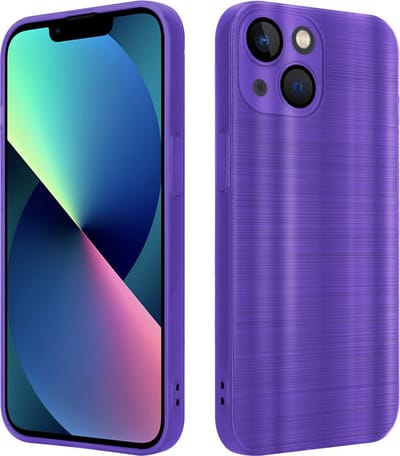 Cadorabo Hoesje geschikt voor Apple iPhone 13 in Brushed Paars - Beschermhoes Case Cover van flexibel TPU silicone in Brushed design
