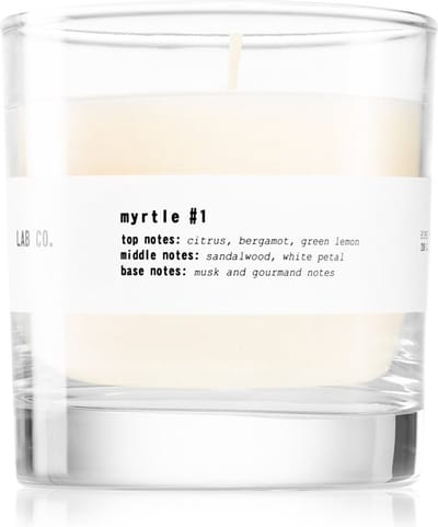 Geurkaars 40 uur – LAB CO – Myrtle #1 - Citrus Bergamot Green lemon Sandelwood Musk - 200 gram