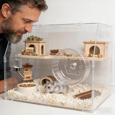Trainingswiel Kleine Dieren - Loopwiel Hamster - Huisdier Fitness - Kantelbestendige Houder - 12 cm - Meerkleurig