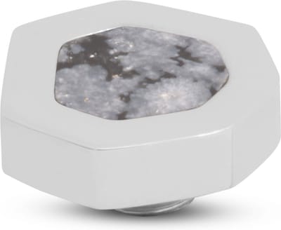 Melano Vivid Heptagon Steentje Black Picasso Zilver