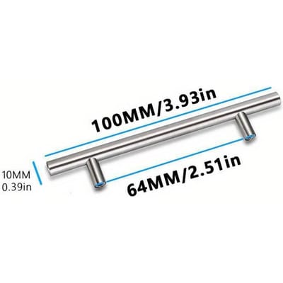 [Moderne Kastknop] Duurzame Zwart & Gouden T-bar Moderne Geborsteld RVS Kastdeurknop & Ladehandgrepen | Eenvoudig te Installeren 64mm