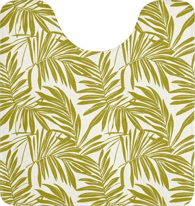 WC mat met uitsparing 55x60 cm - Antislip - Palmblad - Patroon - Groen - Toiletmat met uitsnijding - Vloermat - Douchemat - Toilet tapijt - Toiletmatten