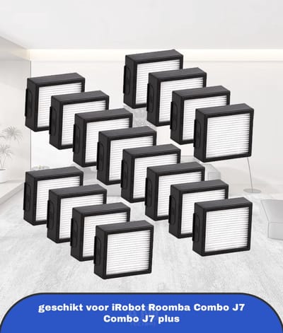 (16 stuks) vervangende filter geschikt voor iRobot Roomba Combo J7 Combo J7 plus robotstofzuiger HEPA-filter accessoireset 16 stuks (alleen voor Combo J7