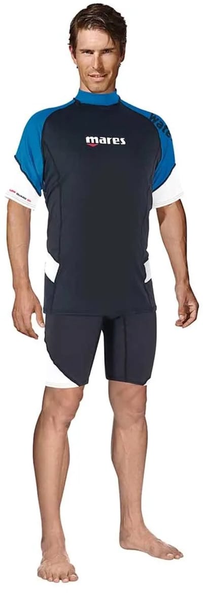 Mares Rash Guard Loose Fit Korte Mouw Rash Guard Blauw,Zwart XL Man