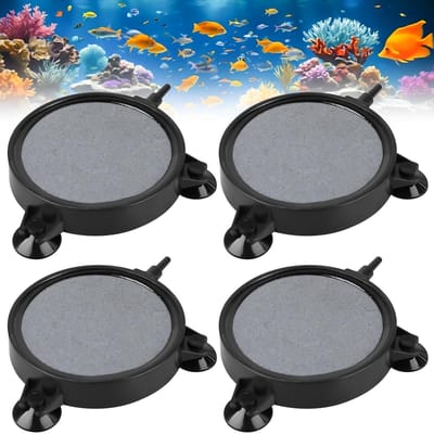 Dailygoods- Aquariumluchtsteen 100 mm - 4 Stuks - Bruiswatermaker - Hoge Diffuser - Sterke Zuignappen - Verhoogt Opgeloste Zuurstof - Lucht Diffuser