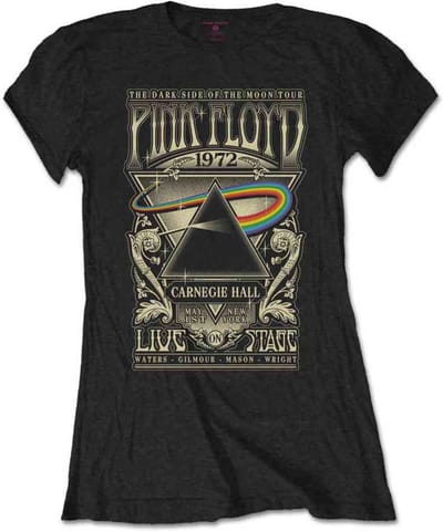 Pink Floyd - Carnegie Hall Poster Dames T-shirt - 3XL - Zwart