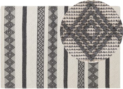 DAVUTLAR - Laagpolig vloerkleed - Grijs - 140 x 200 cm - Wol