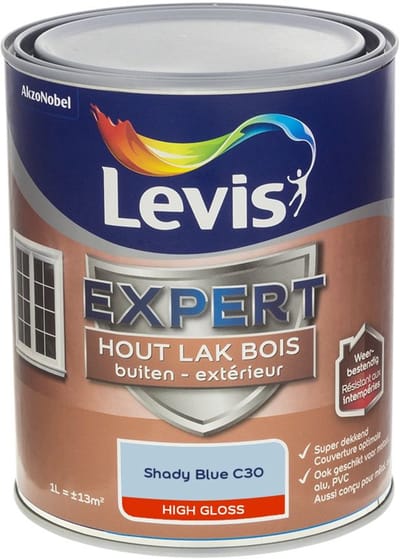 Levis - Expert Hout Lak Buiten High Gloss Mix - Shady Blue C30 - Mengverf - 1 L
