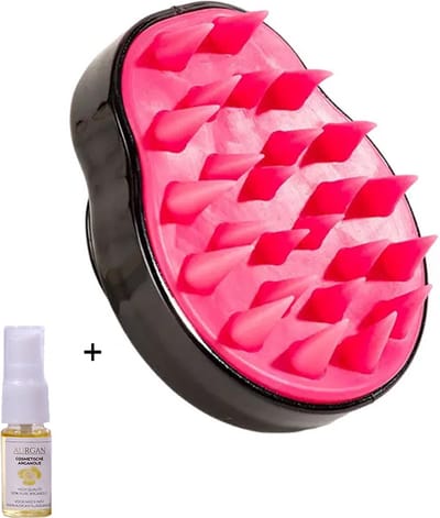 Aurgan Scalp Massager - Shampookam - peervorm - inclusief flesje Aurgan haarolie