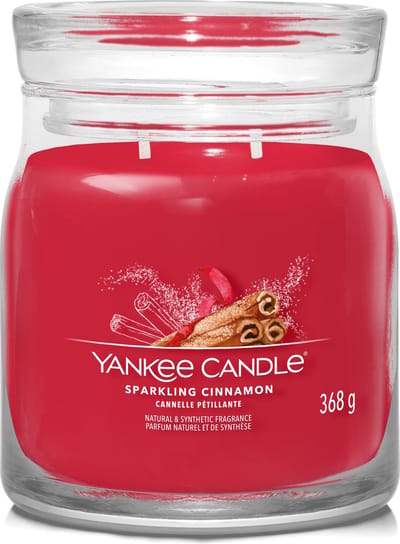 Yankee Candle - Sparkling Cinnamon Medium Geurkaars - 50 branduren - 2 lonten