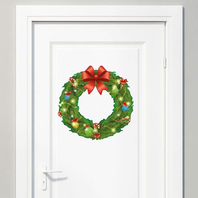 Kerstkranssticker - Zelfklevende kerststickers - Feestelijke decoraties - 100x100cm