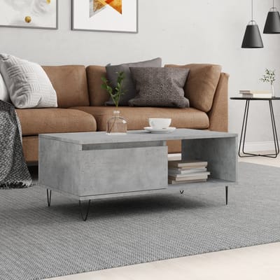 vidaXL - Salontafel - 90x50x36,5 - cm - bewerkt - hout - betongrijs