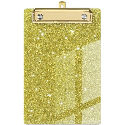 Glitter Mapbord A4 Map Klembord Schrijfblok Memo Klembord Klemmen Testpapier Opbergorganizer Kantoor School Suppl geel