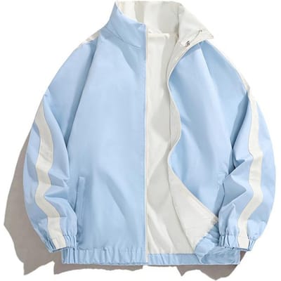 Lente Nieuwe Dubbelzijdige Opstaande Kraag Jas voor Heren Retro Veelzijdig Losse Casual Coach Pendel Werkjas S white