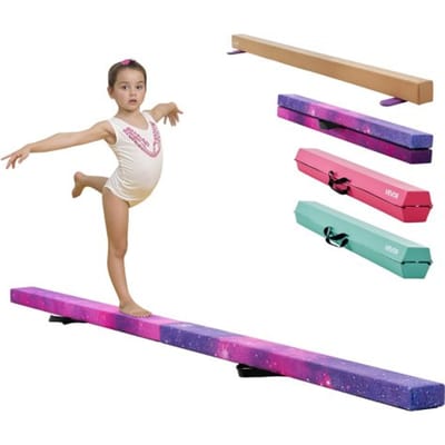 VEVOR Evenwichtsbalk Gymnastiek Kinderen Opvouwbaar 2,38 M, 136,1 Kg Draagvermogen Gymnastiekbalk met Antislipbodem, Evenwichtsbalk met Draagtas voor Gym, Galaxy
