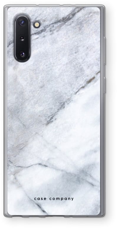 Hoesje geschikt voor Samsung Galaxy Note 10 hoesje - Witte marmer - Soft Cover Telefoonhoesje - Bescherming aan alle Kanten en Schermrand